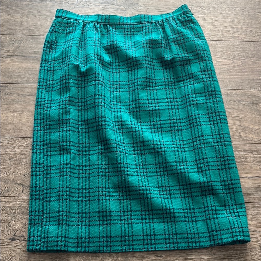 VTG Pendleton Teal and Navy Plaid Skirt